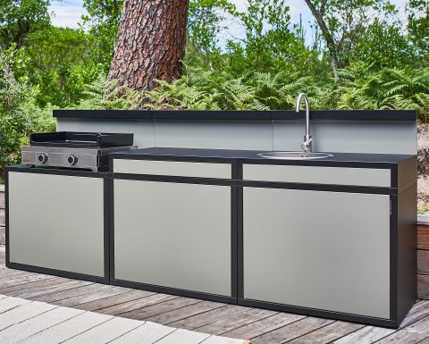 SUPPORT PLANCHA ACIER FERME NOIR ET GRIS METAL  SP