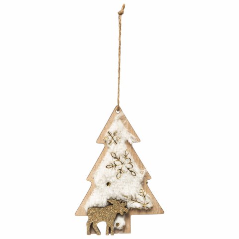 SUJET DE NOEL BOIS SAPIN ELAN ETOIL 2ASS