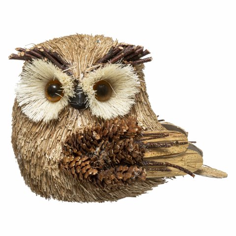 PLF HIBOU POMME PIN L15CM