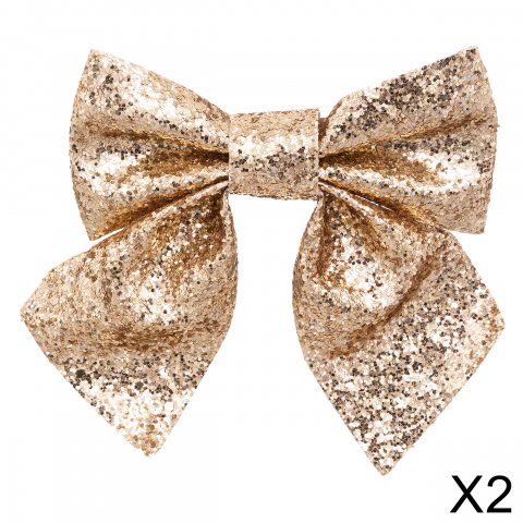 DK NOEUD PAILL OR X2 16X14CM