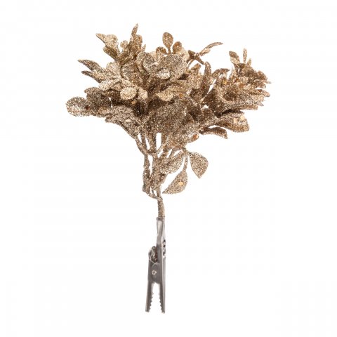 SUJET DE NOEL FLEUR PAILLETTES OR