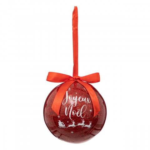 BOULE DE NOEL GLITTER RG JN 75MM
