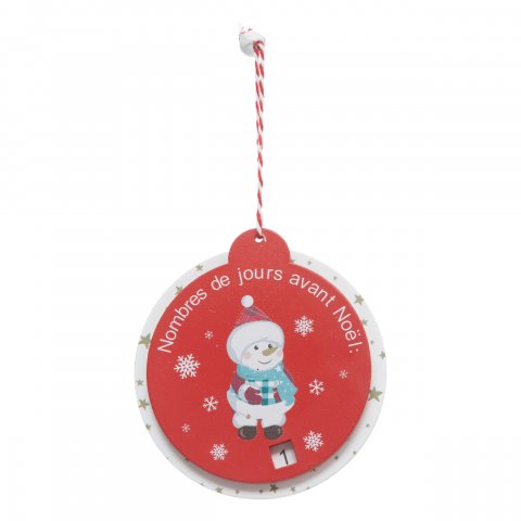 SUJET DE NOEL BOIS CALENDRIER BN RG 10CM