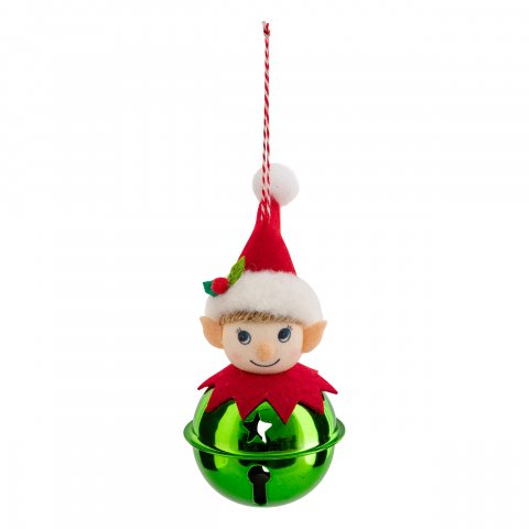 SUJET DE NOEL MET LUTIN GRELOT 12CM 2ASS