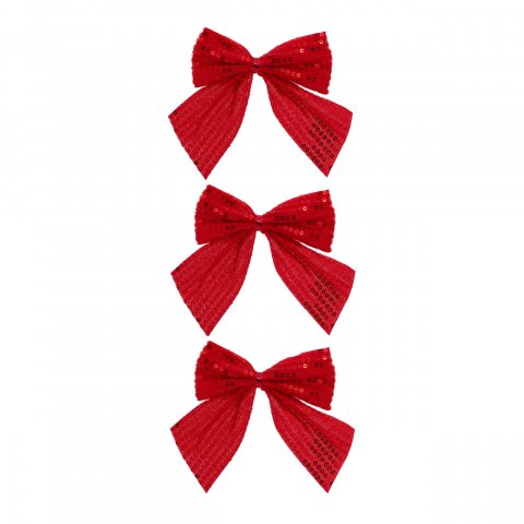 DK NOEUD SEQUINS X3 ROUGE 10X9