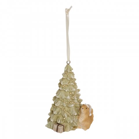 SUJET DE NOEL RESINE SAPIN 2ASS ANIMAUX