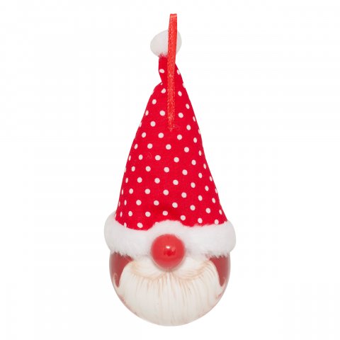 BOULE DE NOEL PAPIER GNOME NEZ RG 65MM