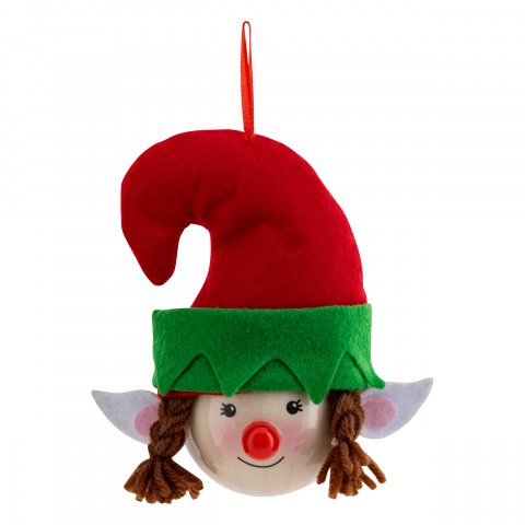 BOULE DE NOEL PAPIER LUTIN FILLE 75MM
