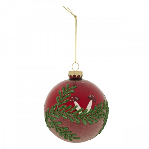 BOULE DE NOEL VERRE 90MM RG CHAMP FL