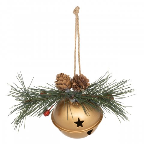SUJET DE NOEL METAL GRELOT OR PDP 6.5CM