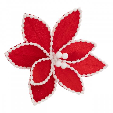 SUJET DE NOEL POINSETTIA RG POMPOM 24CM